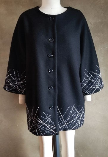 Black Wool Jkt w/ Embroidery